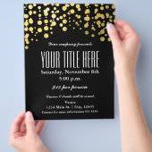 Gold Confetti Stippen Elegant Glam Event Flyer Pos (Hand)