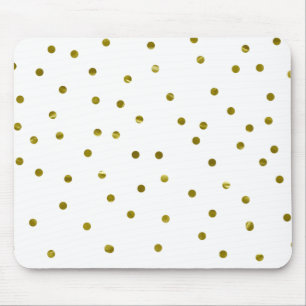 Gold Confetti Stippen Faux Faux Moderne Chic Simpl Muismat
