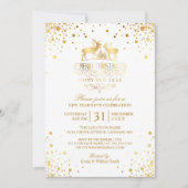 Gold Confetti Stippen Gelukkig nieuwjaarsfeest Kaart (Voorkant)