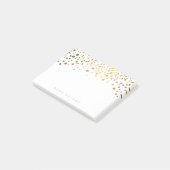 Gold Confetti Stippen met naam Post-it® Notes (Schuin)
