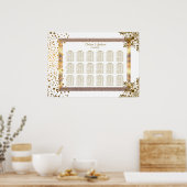 Gold Confetti Stippen omhuld - 18 Zitkuur Poster (Keuken)