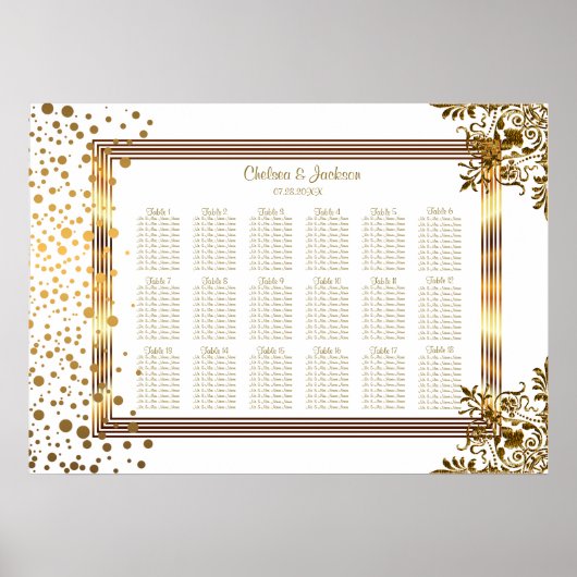 Gold Confetti Stippen omhuld - 18 Zitkuur Poster (Voorkant)