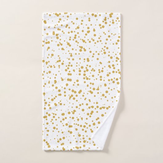 Gold Confetti Stippen op wit Bad Handdoek (Handdoek)