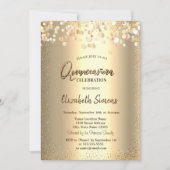 Gold Confetti Stippen Princess Gold Quinceañera Kaart (Voorkant)