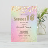 Gold Confetti Stippen Princess Holographic Sweet 1 Kaart (Staand voorkant)