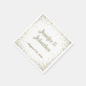 Gold Confetti Stippen Weddenschappen Ontvangst Servet (Hoek)