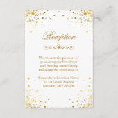 Gold Confetti Stippen Wedding Accommodatie Recepti Informatiekaartje (Voorkant)