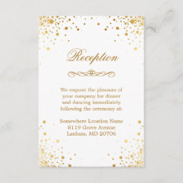 Gold Confetti Stippen Wedding Accommodatie Recepti Informatiekaartje