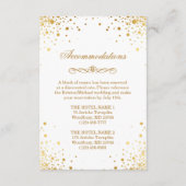 Gold Confetti Stippen Wedding Accommodatie Recepti Informatiekaartje (Achterkant)