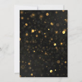 Gold Confetti Streamers Black New Year's Eve Party Kaart (Achterkant)