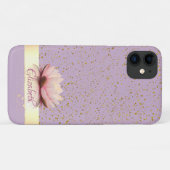 Gold Confetti Stripe Lotus Case-Mate iPhone Case (Achterkant (horizontaal))