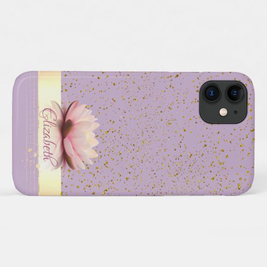 Gold Confetti Stripe Lotus Case-Mate iPhone Case (Achterkant (horizontaal))
