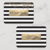 Gold Confetti / Stripes Visitekaartje (Voorkant / Achterkant)