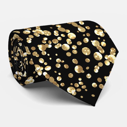 Gold confetti stropdas (Opgerold)