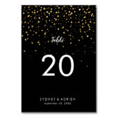Gold Confetti | Tafelnummers zwart | (Achterkant)