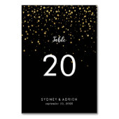 Gold Confetti | Tafelnummers zwart | (Voorkant)