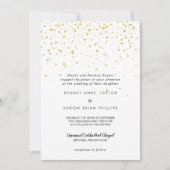 Gold Confetti Traditional Wedding Invitation Kaart (Voorkant)