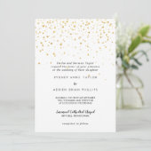 Gold Confetti Traditional Wedding Invitation Kaart (Staand voorkant)