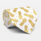 Gold Confetti Tropische anananassen Stropdas (Opgerold)