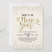 Gold Confetti - Uitnodiging voor Eve-partij in nie (Voorkant)