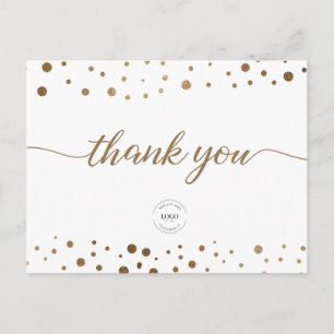 Gold Confetti viering Business logo Briefkaart