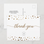 Gold Confetti viering Business logo Briefkaart (Voorkant / Achterkant)