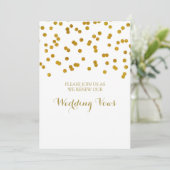 Gold Confetti Vow Renewal Uitnodiging (Staand voorkant)