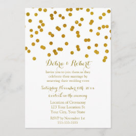 Gold Confetti Vow Renewal Uitnodiging