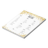 Gold Confetti Wat zit er in je bruidsspel? Notitieblok (Linkerzijde)