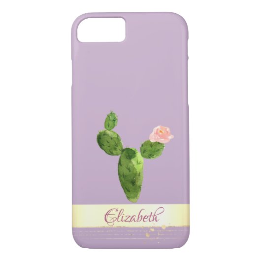 Gold Confetti Waterverf Cactus - Gepersonaliseerd Case-Mate iPhone Case (Achterkant)