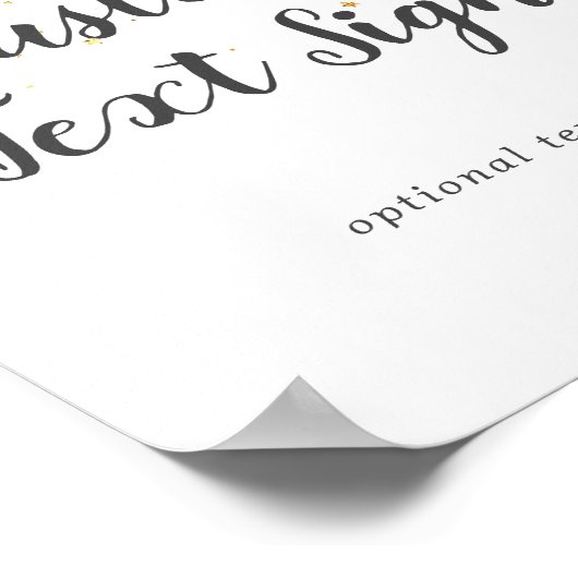 Gold Confetti Wedding Custom Text Sign Poster (Hoek)