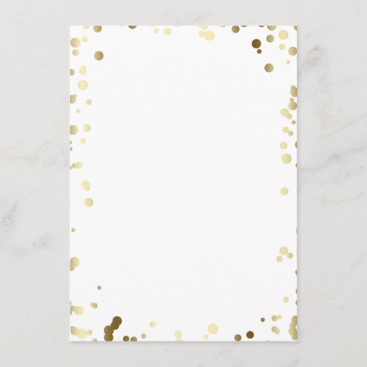 Gold Confetti Wedding Details - Informatie Informatiekaartje (Achterkant)