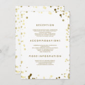 Gold Confetti Wedding Details - Informatie Informatiekaartje (Voorkant / Achterkant)
