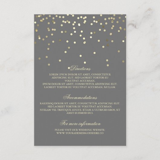 Gold Confetti Wedding Details - Informatie Informatiekaartje (Voorkant)
