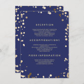 Gold Confetti Wedding Details - Informatie Informatiekaartje (Voorkant / Achterkant)