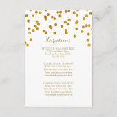Gold Confetti Wedding Direction Tussenvoegsel Informatiekaartje (Voorkant)