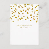 Gold Confetti Wedding Direction Tussenvoegsel Informatiekaartje (Achterkant)