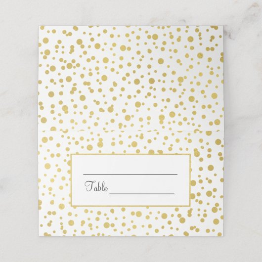 Gold Confetti Wedding Folded Place Kaarten Plaatskaartje (Buitenkant ongevouwen)