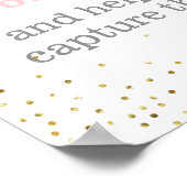 Gold Confetti Wedding Foto's Hashtag Poster (Hoek)