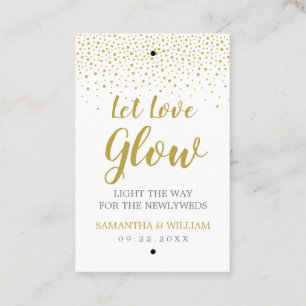 Gold Confetti Wedding Glow Stick Label  Aangepaste