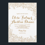Gold Confetti Wedding Invitation Kaart<br><div class="desc"></div>