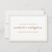 Gold Confetti Wedding Invitation Reception Card Kaart (Voorkant)