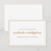 Gold Confetti Wedding Invitation Reception Card Kaart (Voorkant / Achterkant)