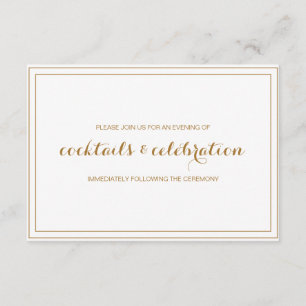 Gold Confetti Wedding Invitation Reception Card Kaart
