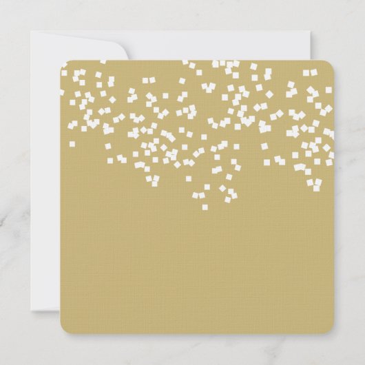 Gold Confetti Wedding Kaart (Achterkant)