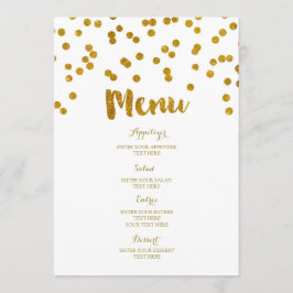 Gold Confetti Wedding Menu