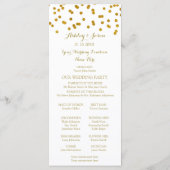 Gold Confetti Wedding Program Programmakaart (Achterkant)
