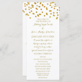 Gold Confetti Wedding Program Programmakaart (Voorkant / Achterkant)