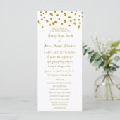 Gold Confetti Wedding Program Programmakaart (Staand voorkant)
