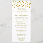 Gold Confetti Wedding Program Programmakaart (Voorkant)
